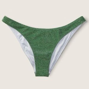 Forest Pine Green Shimmer Brazilian Bikini Bottom size medium and large